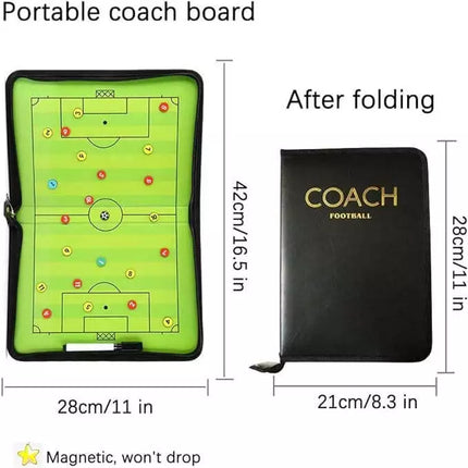 Foldable Football Coach Tactics Board Double-Sided Magnetic Coaching C
