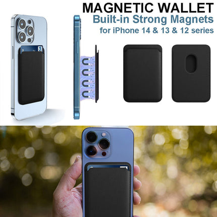 For Magsafe iPhone14 13 12 Pro Max Magnetic Card Holder Pocket Leather Wallet