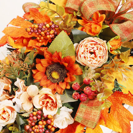 Fall Wreath Front Door Large Pumpkin Wall Wreath Garlands Christmas Autumn Decor