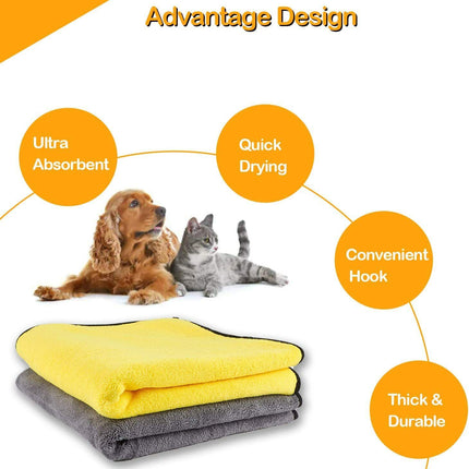 3pcs Pet Drying Towel Ultra-absorbent Water Dog Cat Bath Microfiber Clean Soft Cloth