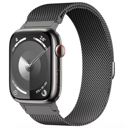 STEXX Apple Watch Band Series 7 SE 6 5 4 3 2 Magnetic Stainless Black