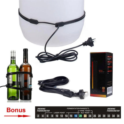 Home Brew Heat Heating Belt Pad for Fermenter Beer Wine Spirits + Thermometer