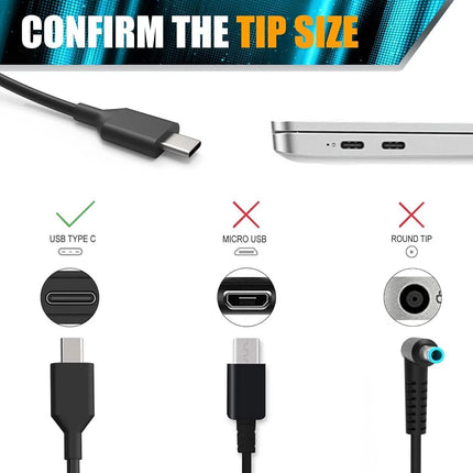 65W USB-C Type-C AC Adapter Laptop Charger For Lenovo ThinkPad Yoga Dell HP ASUS