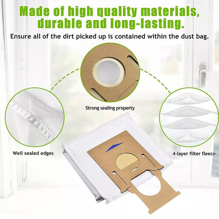 12Pcs Dust Bags For Ecovacs Deebot T9, T9+, T9 AIVI,T9 Plus Robot Vacuum Cleaner