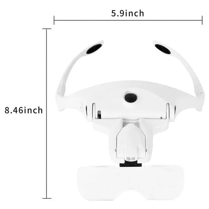 5 Lens Magnifying Glasses LED Headband Headset Head Magnifier Lam Rechargeable