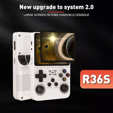 R36S Retro Handheld Video Game Console 3.5 Inch IPS Screen 128Gb White