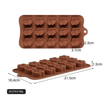 3 Pcs Silicone Chocolate Mould Cake Ice Tray Jelly Candy Cookie Baking Multi Moulds