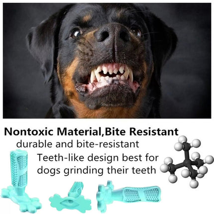 Teal L Size Pet Dog Chew Toy Teeth Cleaning Toothbrush