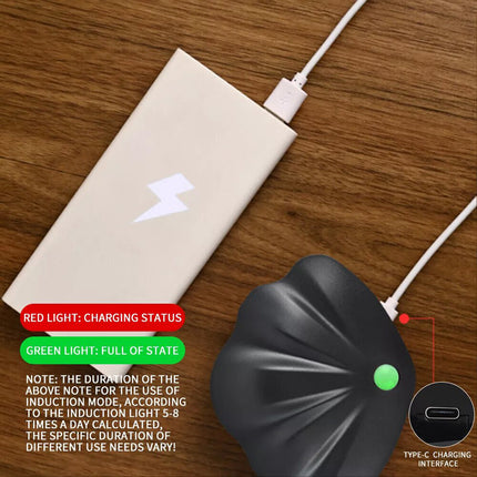 2 PCS Black Motion Sensor LED Night Light Body Induction Lamp USB Rechargeable Wall Mount