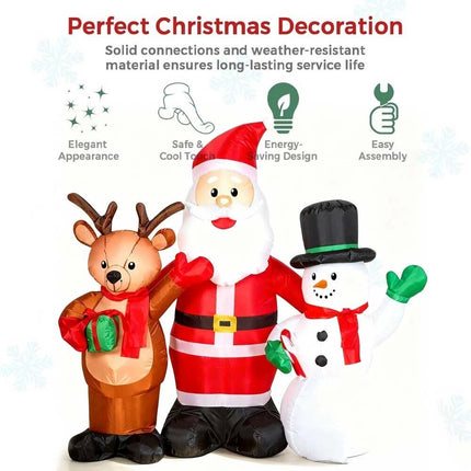 Inflatable Christmas Santa Claus Snowman Reindeer With LED lights decoration Set