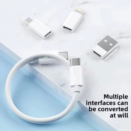 Type USB C Micro-USB Cable Charging Adapter iPhone Cable Kit Storage Box White
