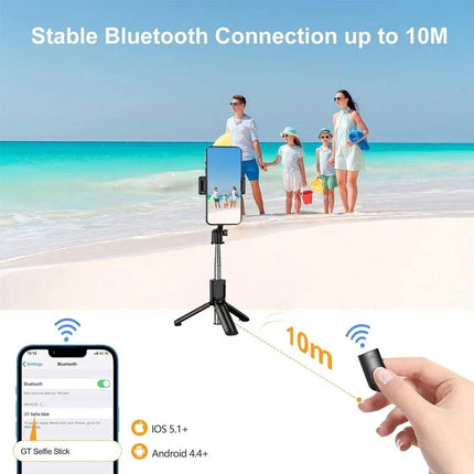Selfie Stick Travel Tripod for Cell Phone with Remote Control Holder Vlog Stream