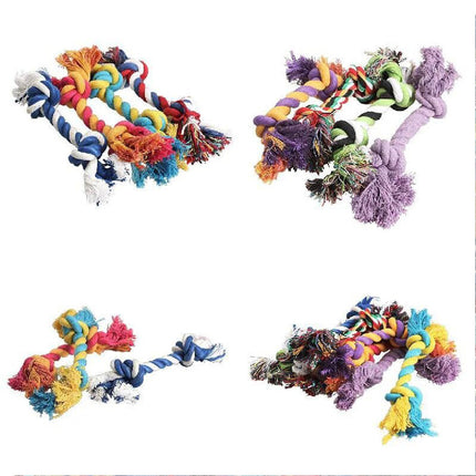 30PCS Dog Braided Rope Toys Pet Puppy Chew Toy Gift Tough Cotton Clean Teeth
