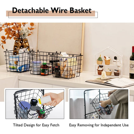 3-Tier Wire Fruit Basket Vegetable Snack Storage Stand Organizer Kitchen