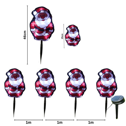 4 Pleces 40 LED White Santa Solar Christmas Garden Lights