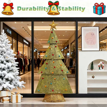 155cm iron made Christmas tree With LED Solar Powered Decorations Garden Lights