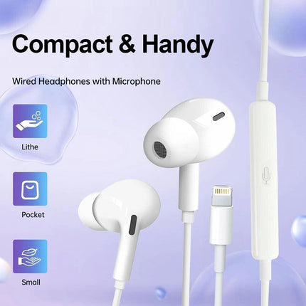 TREQA Earphone For iPhone 14 13 12 11 SE Pro Max Wired in-Ear Earbuds Headphones
