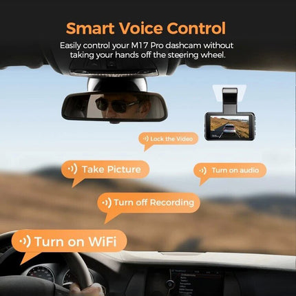AZDOME M17 Pro Dash Cam 3K Camera Voice Activated Front WIFI Loop Recording GPS