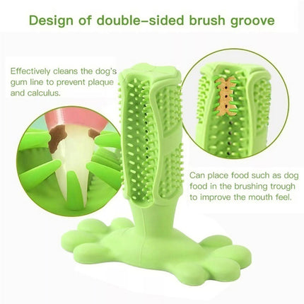 Green L Size Pet Dog Chew Toy Teeth Cleaning Toothbrush