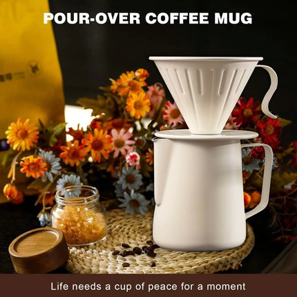 Pour Over Coffee Maker Gift Set Manual Grinder Portable Kettle Hand Bean Filter