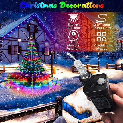 Waterfall Christmas Tree Lights 200 LED String Light Lighting Wall Yard Garden
