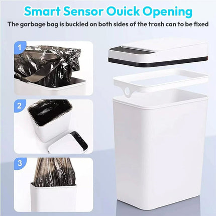 12L Rectangle Kitchen Automatic Dust Sensor Bin Smart Touchless Waste Trash