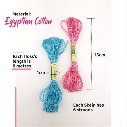 300 Coloured Egyptian Cotton Embroidery Cross Stitch Thread Floss Hand Skeins