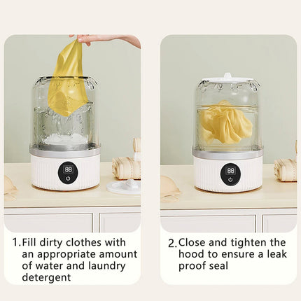 Underwear Washer with Laundry Cup Rechargeable Cordless Small Washing Machine