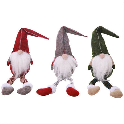 3 Pieces Decorations Window Decoration Christmas Faceless Doll Santa Claus Ornaments