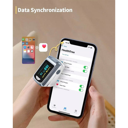 FingerTip Oximeter Bluetooth Heart Rate Blood Oxygen Saturation Monitor with App