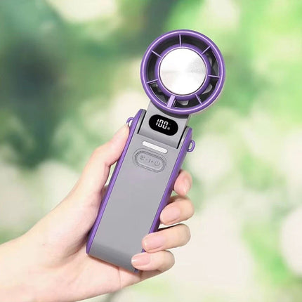 Purple Strong Wind Cooling Fan Portable Handheld Turbo Fan Speeds Neck Blower Mini