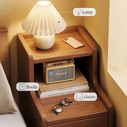Super-Slim Nightstand Bedside Table Bedroom Drawers End Table Cabinet Storage