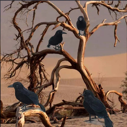 6X Halloween Crows Prop Black Realistic Raven Feathered Décor Spooky Party Home