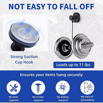 4Pcs Black Vacuum Wall Hook Hanger Holder Suction Cup Sucker Shower Towel Bathroom Kitchen