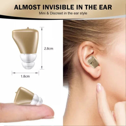 2Packs of Digital Invisible Hearing Aid In-Ear Enhancer Sound Voice Amplifier
