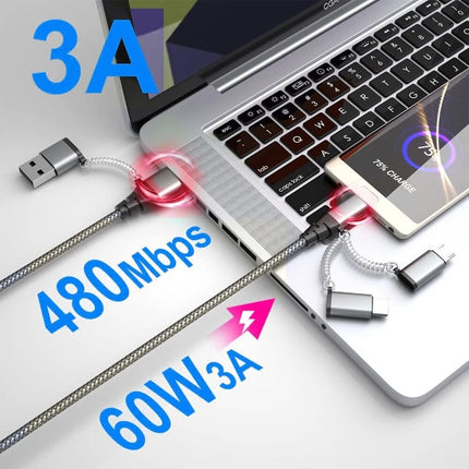 All in one USB Charging Cable Typc C Micro Data Charger Cable iPhone Samsung