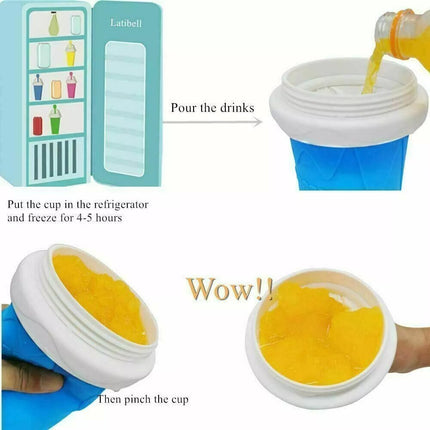 Blue Slushie Maker Cup Quick Freeze Magic Squeeze Cup Milkshake Cup Ice Cream Maker