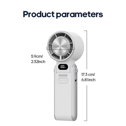 White Strong Wind Cooling Fan Portable Handheld Turbo Fan Speeds Neck Blower Mini