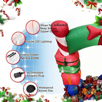 Christmas Inflatable Archway Gift Box Decoration Build in LED Light in/ Outdoor