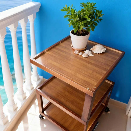 Rolling 3-Wheel Bedside Table Household Living Room Coffee Corner Table