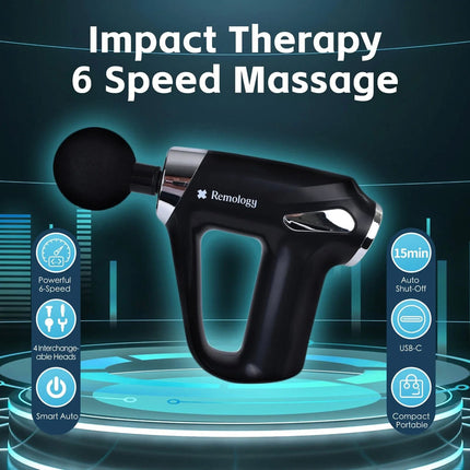 Massage Gun 4 Heads 6 Speeds Vibration Massager Muscle Tissue Percussion Relief