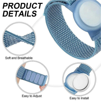 3Packs Apple AirTag Case Wristband Protective Cover Nylon Blue And Black