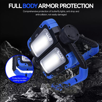 Rechargeable Work Light 360° Rotating Portable COB Versatile Waterproof Flood