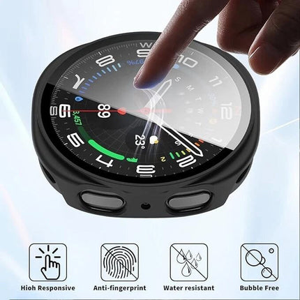 For Samsung Galaxy Watch 8 Case Cover With Glass Screen Protector 44mm Black