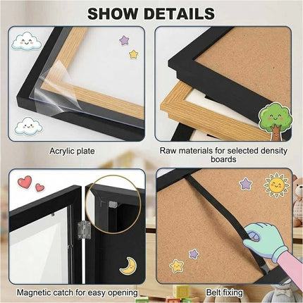 A3 A4 Artists Frames Hold 150 Pictures Creative Art Wooden Artwork Display- Black