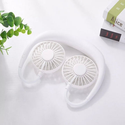 Neck Fan Headphone Design Wearable Portable USB Rechargeable Hand Free Personal
