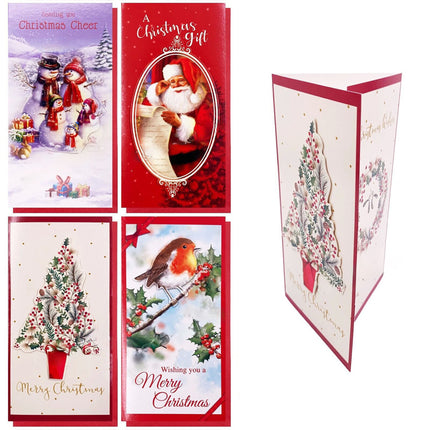 16pk 3D Christmas Money Wallet & Envelope Gift Holder Pocket Gift Card Voucher