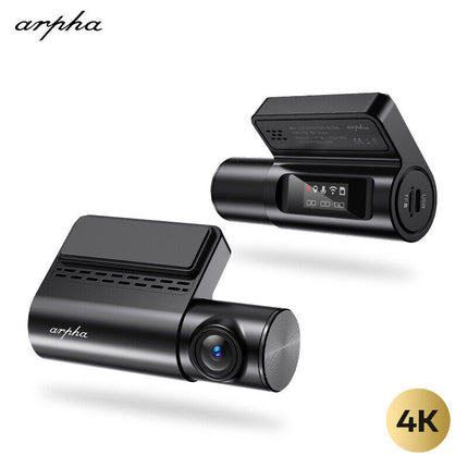 4K WiFi Dash Cam Front UHD 24H Park Mode G-Sensor Dashcam for Cars Free APP GPS