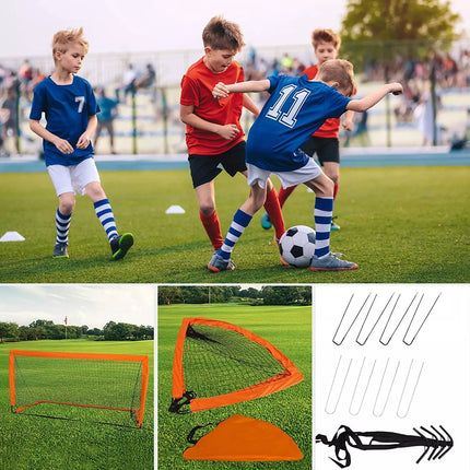 Portable Soccer Goal Kids Football Training Outdoor Practice Sport w/Carry Bag