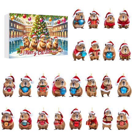 Advent Calendar 24 Days Christmas Countdown Blind Box Capybara Pendants
